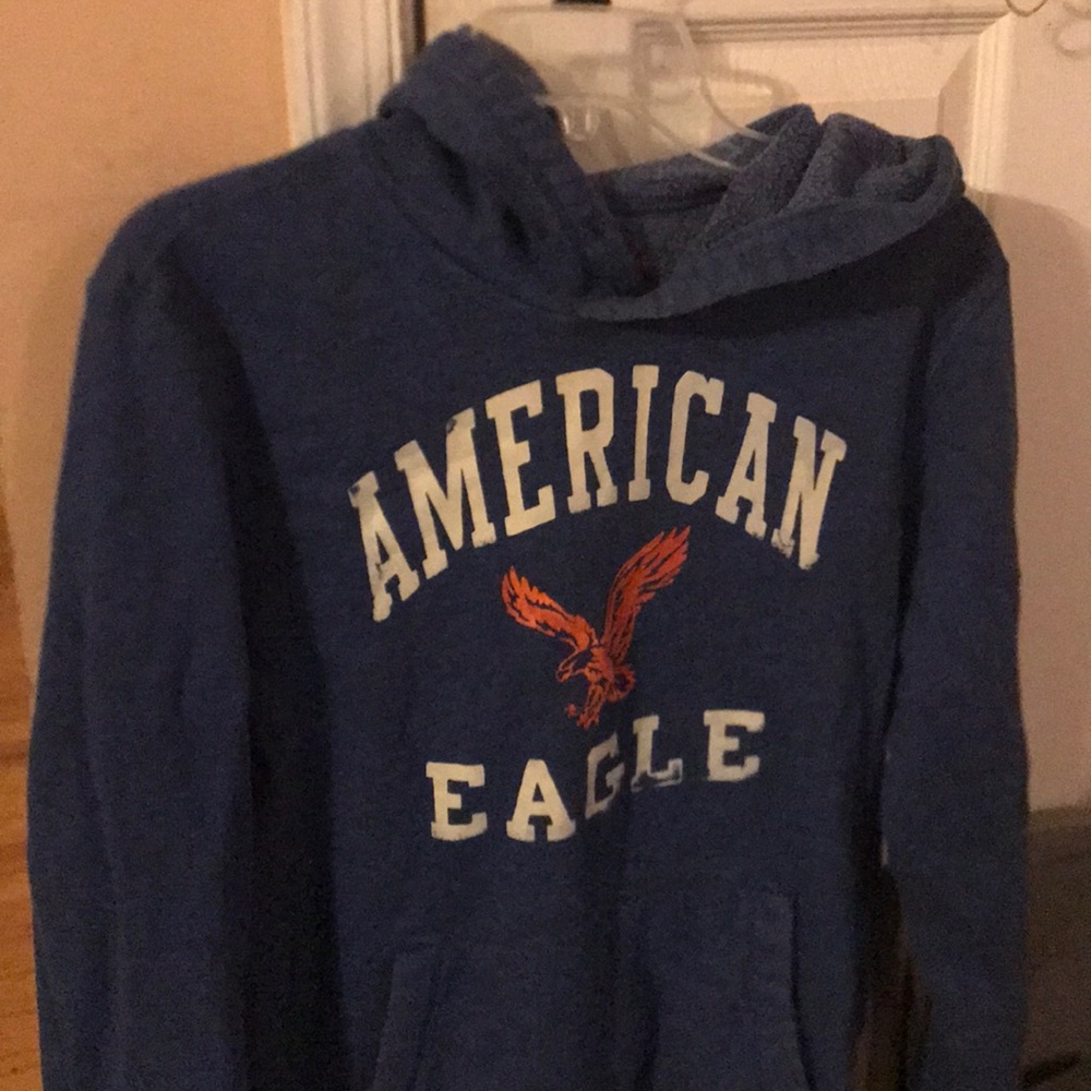 Mens American Eagle XS Blue Hoodie Sweatshirt